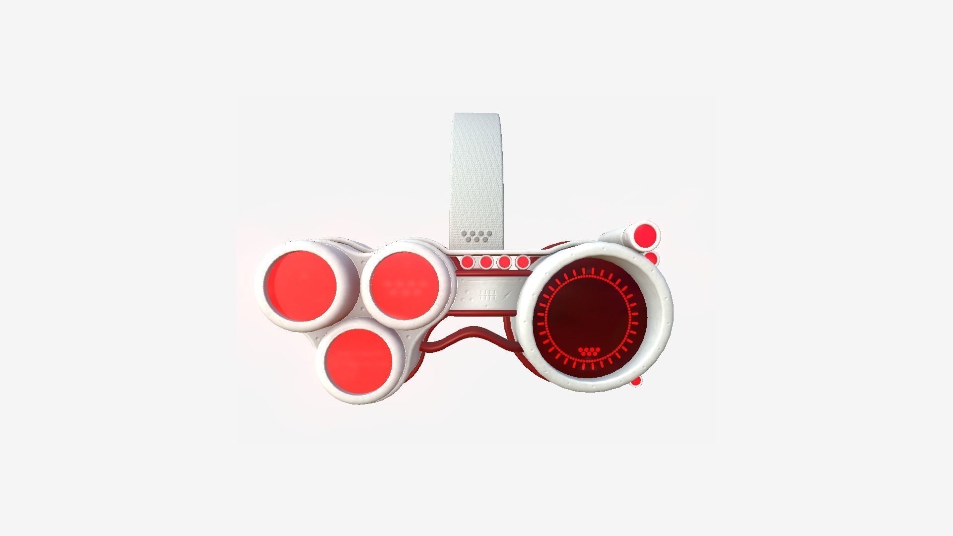 SciFi Glasses J06 White Red - Character Design Fashion Low-poly 3D model_1