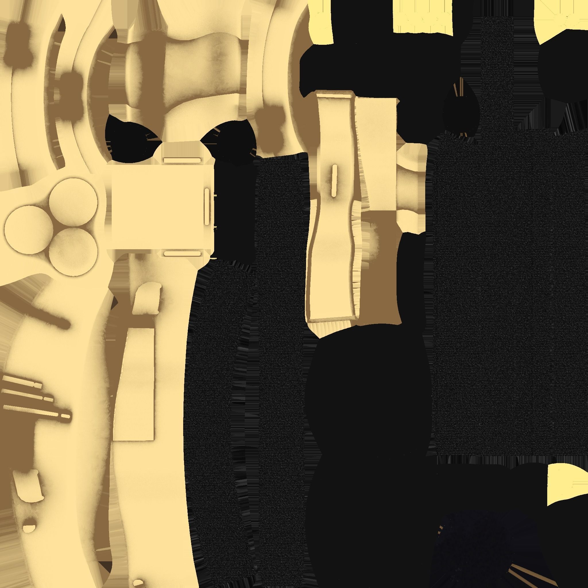 SciFi Glasses J08 Gold - Character Design Fashion Low-poly 3D model_19