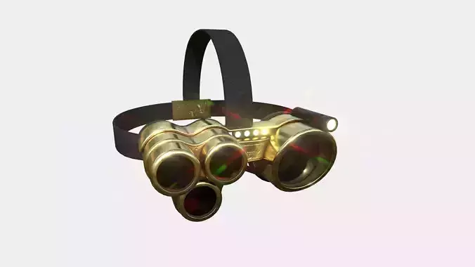 SciFi Glasses J08 Gold - Character Design Fashion Low-poly 3D model