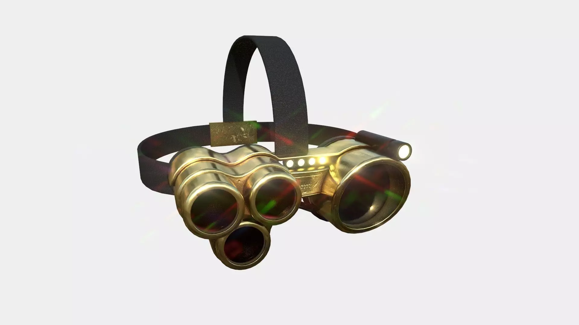 SciFi Glasses J08 Gold - Character Design Fashion Low-poly 3D model_0