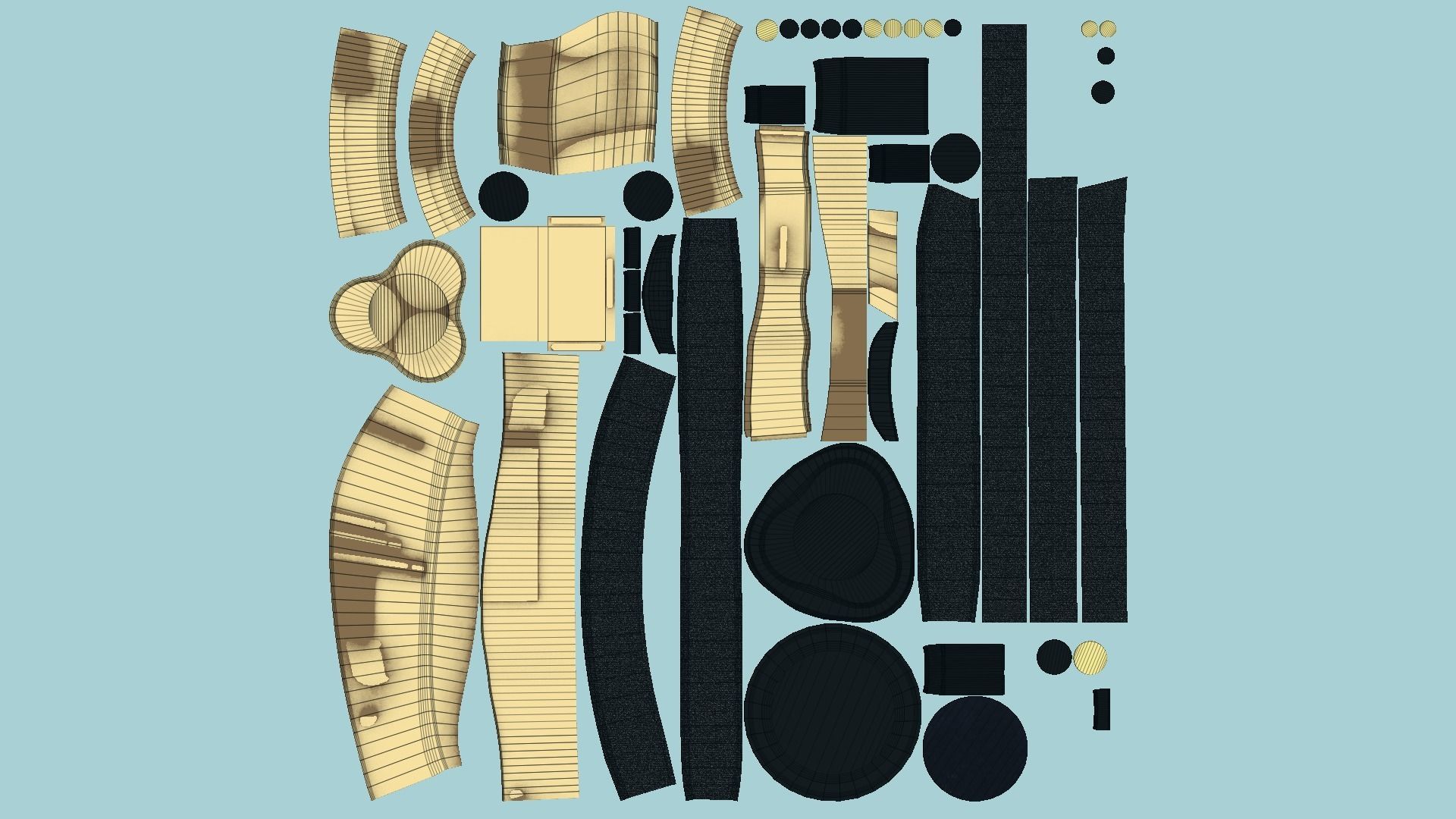 SciFi Glasses J08 Gold - Character Design Fashion Low-poly 3D model_5