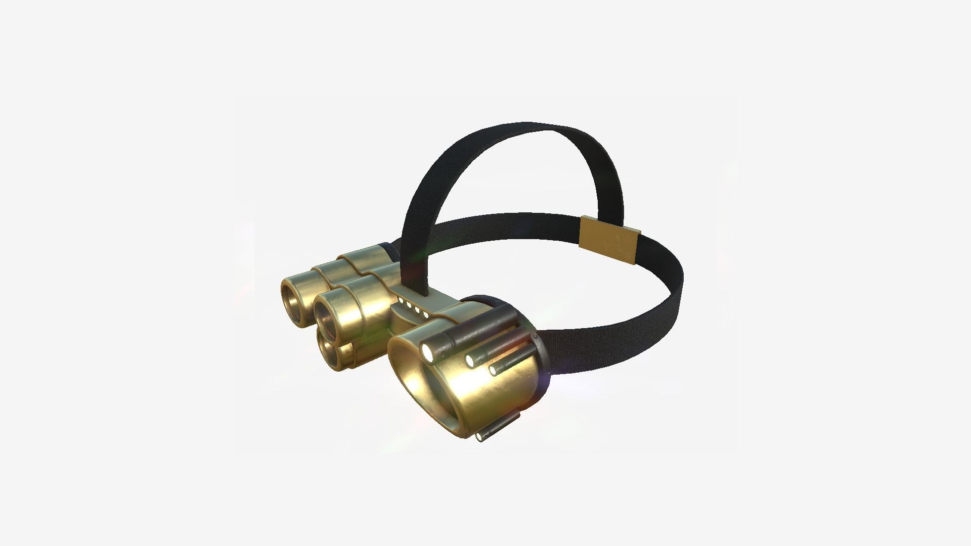 SciFi Glasses J08 Gold - Character Design Fashion Low-poly 3D model_2