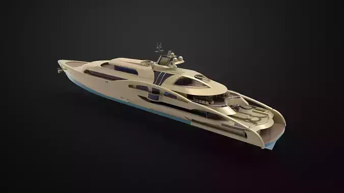 Mega yacht 3D model