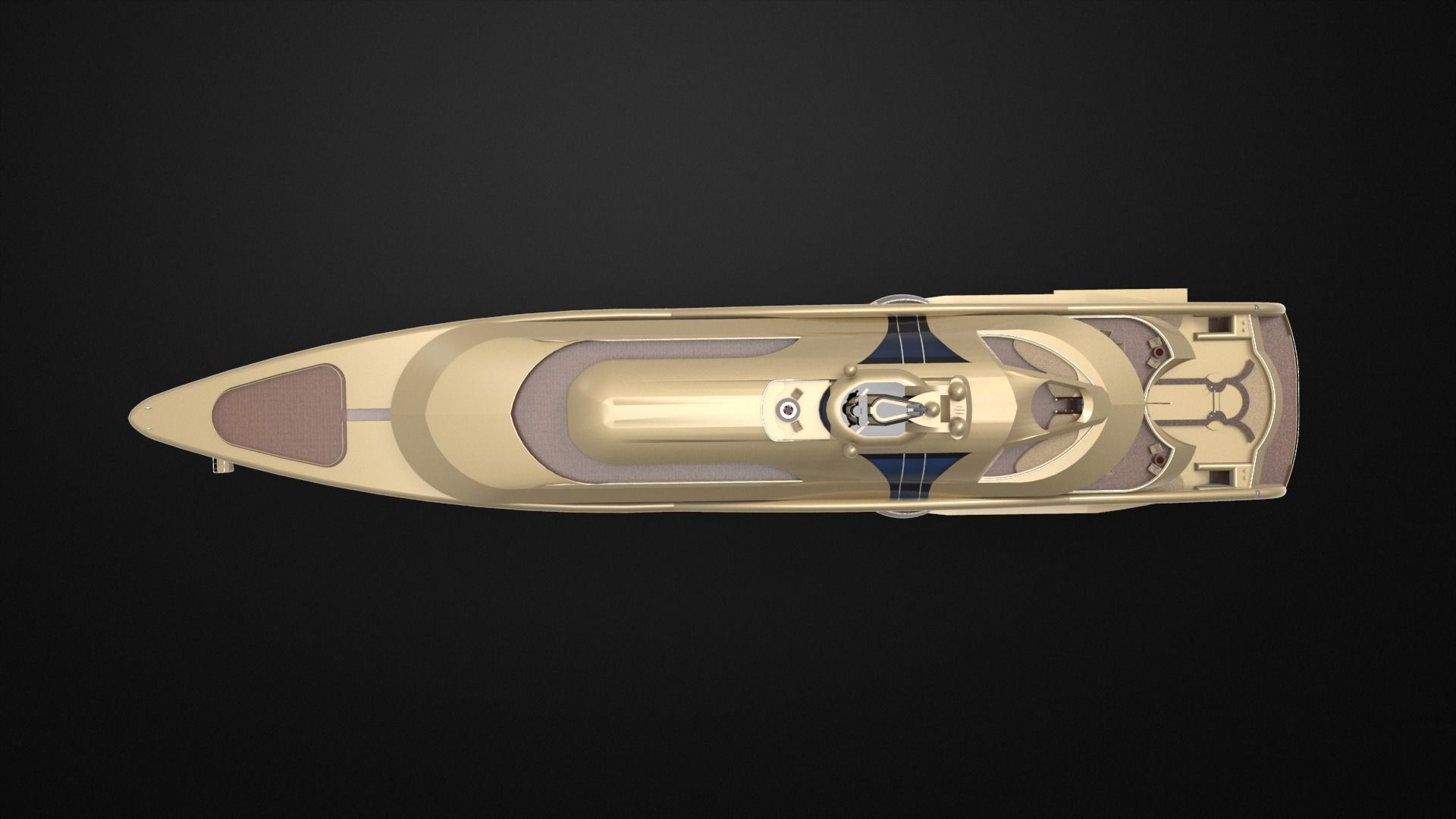 Mega yacht 3D model_1