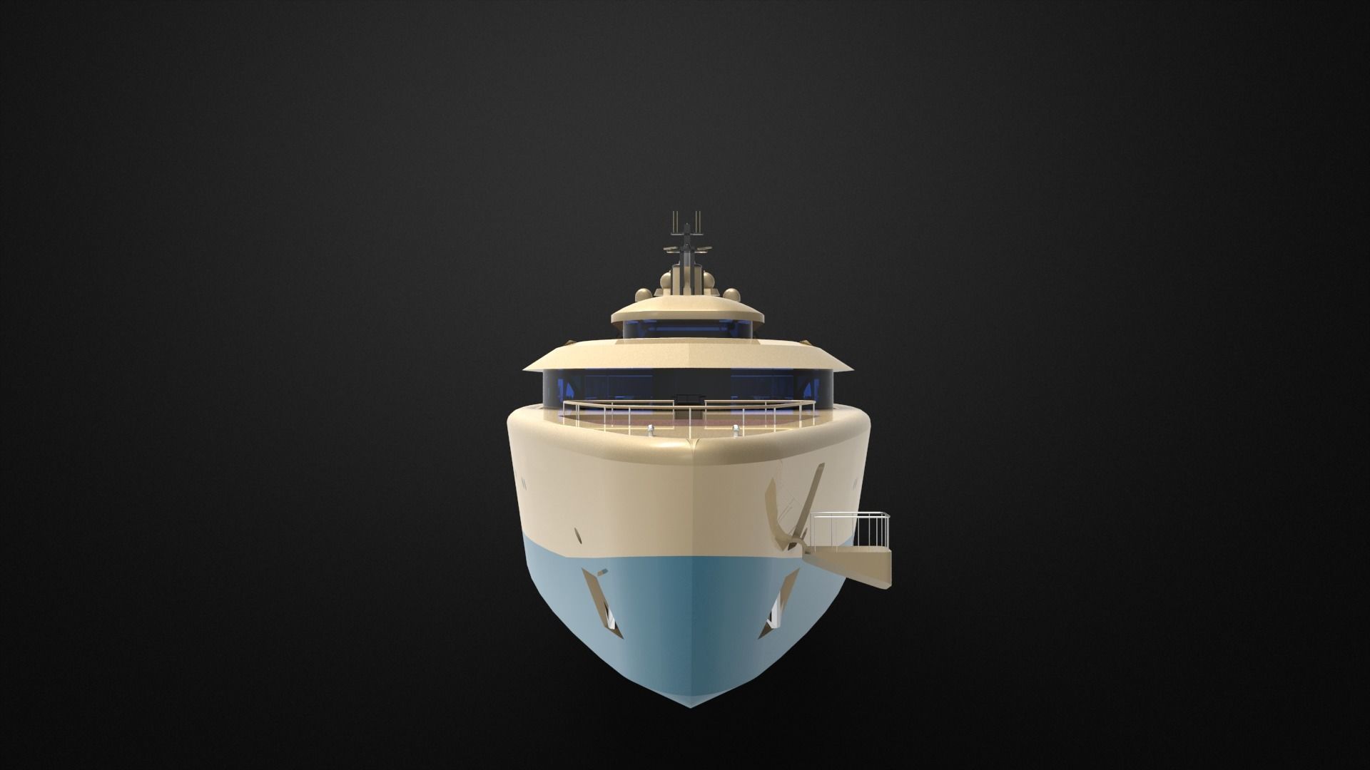 Mega yacht 3D model_8