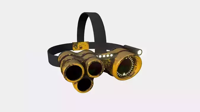 SciFi Glasses J09 Yellow - Character Design Fashion Low-poly 3D model