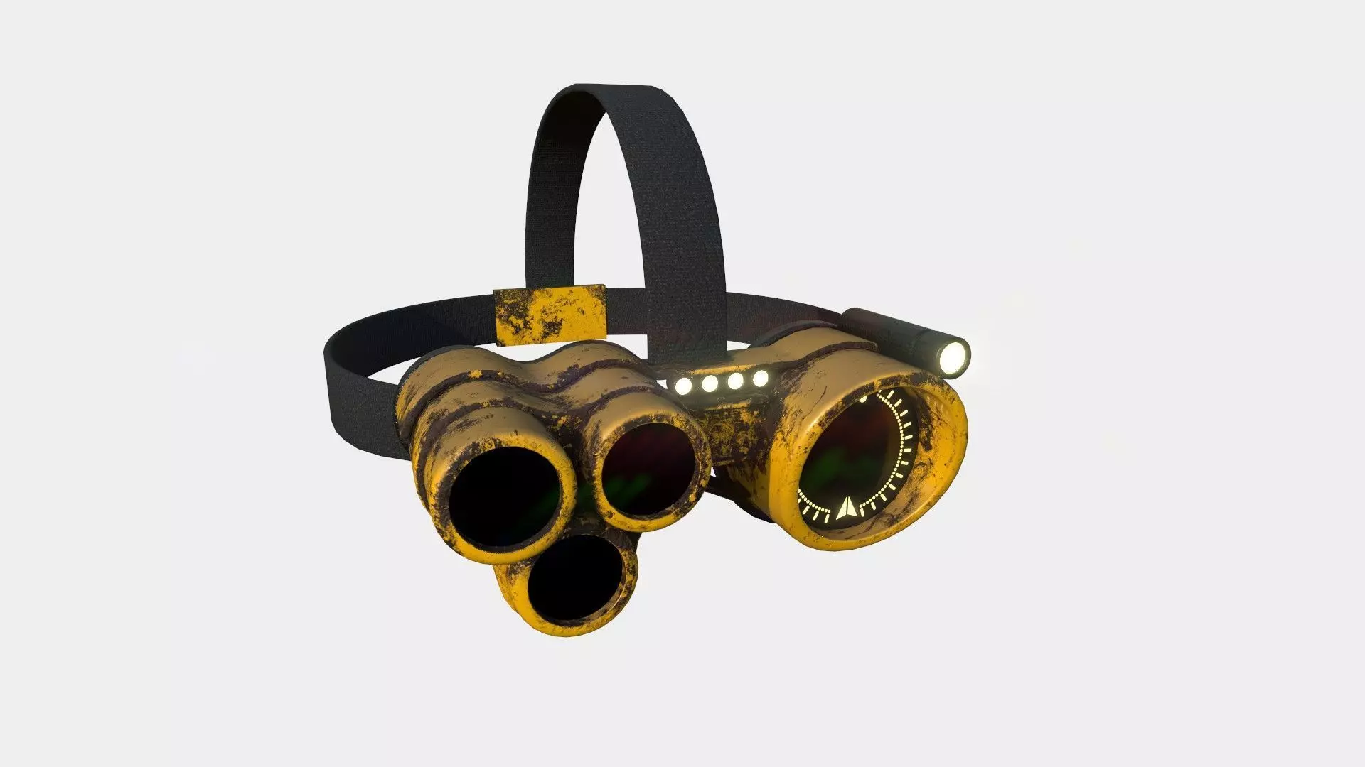 SciFi Glasses J09 Yellow - Character Design Fashion Low-poly 3D model_0