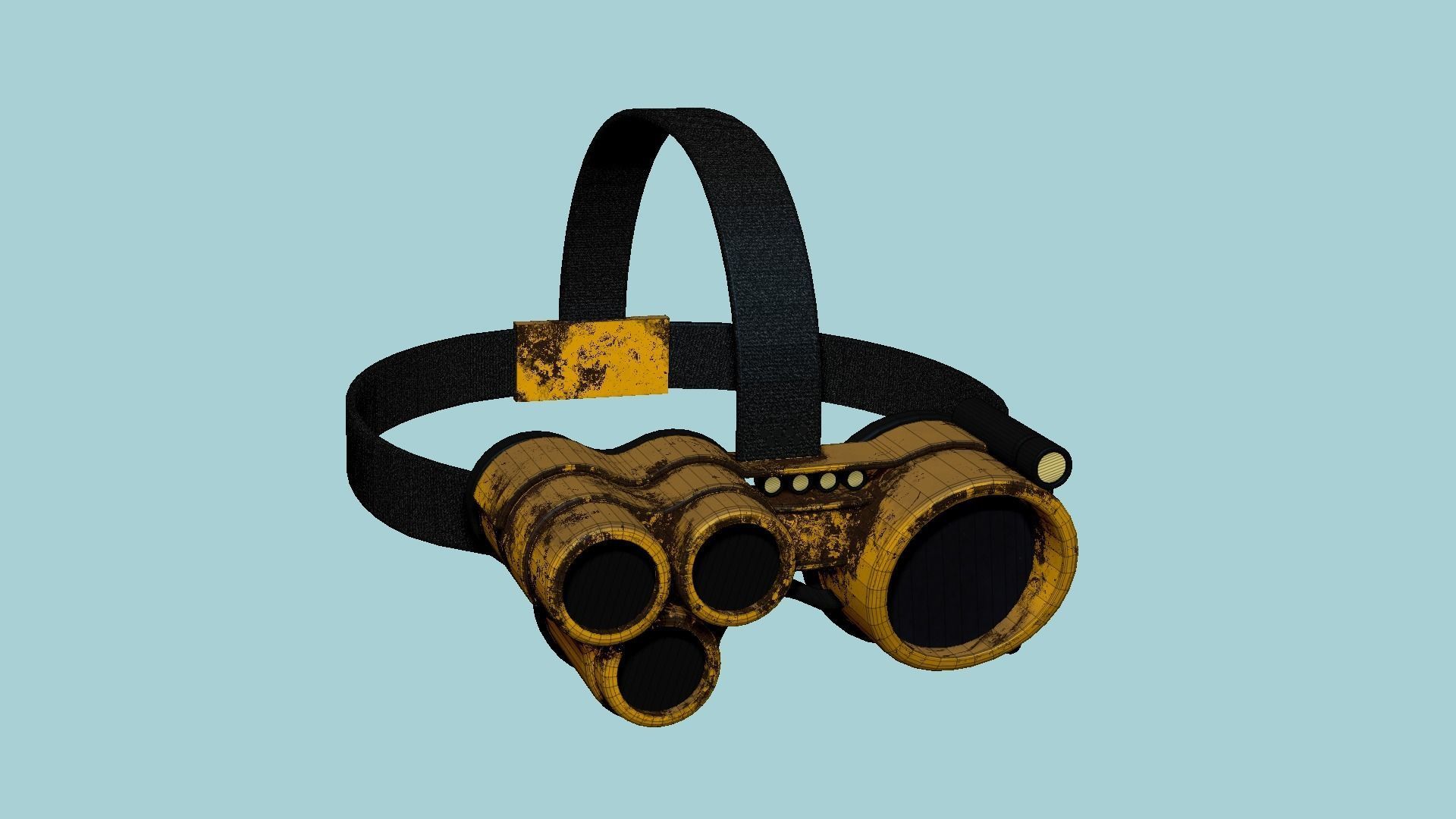 SciFi Glasses J09 Yellow - Character Design Fashion Low-poly 3D model_6