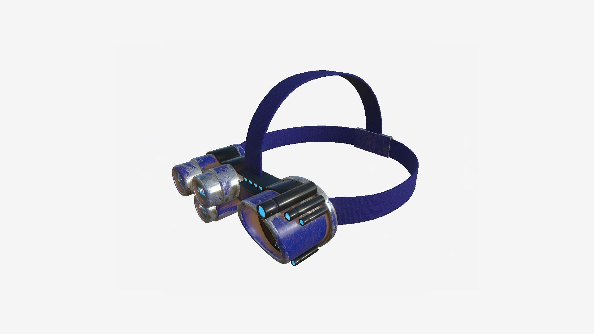 SciFi Glasses J10 Blue - Character Design Fashion Low-poly 3D model_2