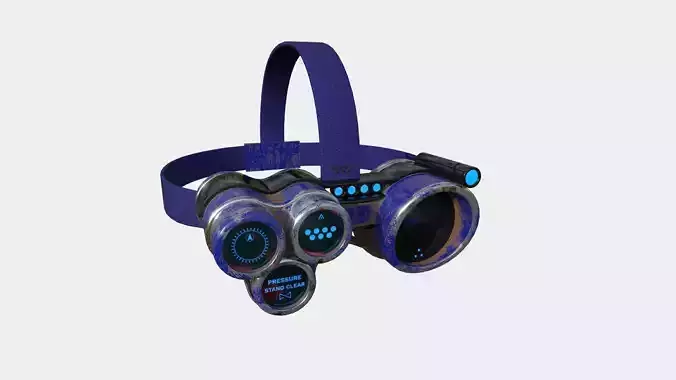 SciFi Glasses J10 Blue - Character Design Fashion Low-poly 3D model