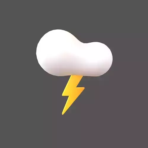 Cartoon Cloud With Lightning v2 003