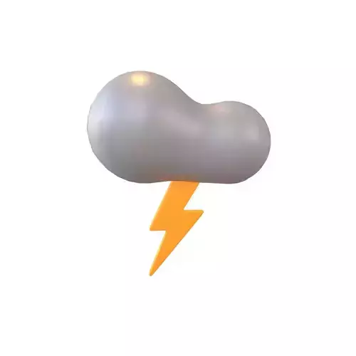Cartoon Cloud With Lightning v2 004