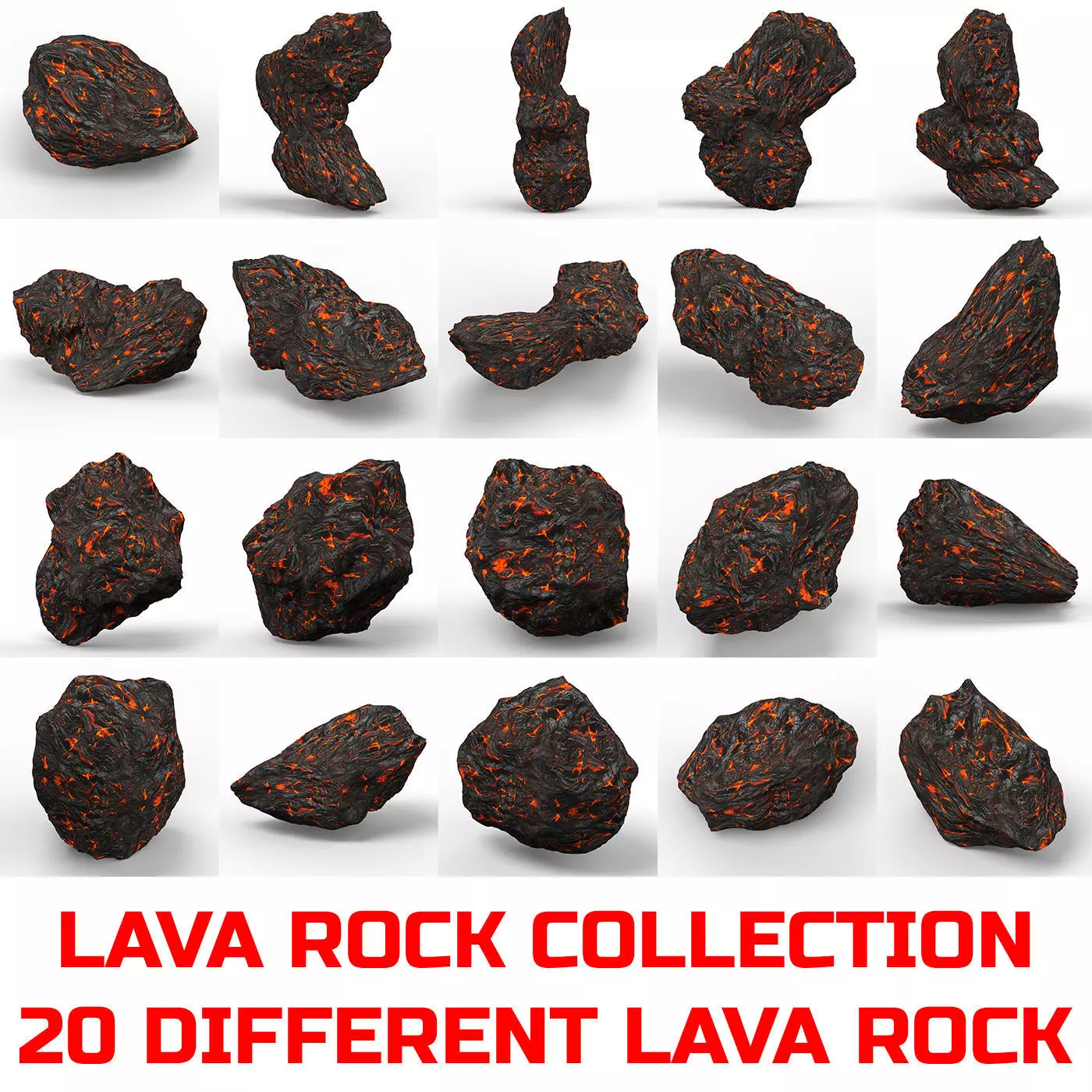 Lava Rocks Collection 3D model