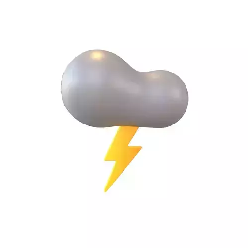 Cartoon Cloud With Lightning v2 006