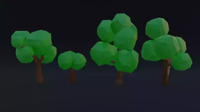 Low Poly trees four