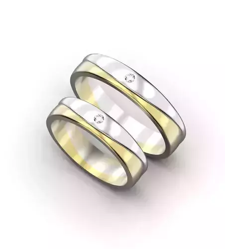 two tone wedding rings set gold wedding bands 