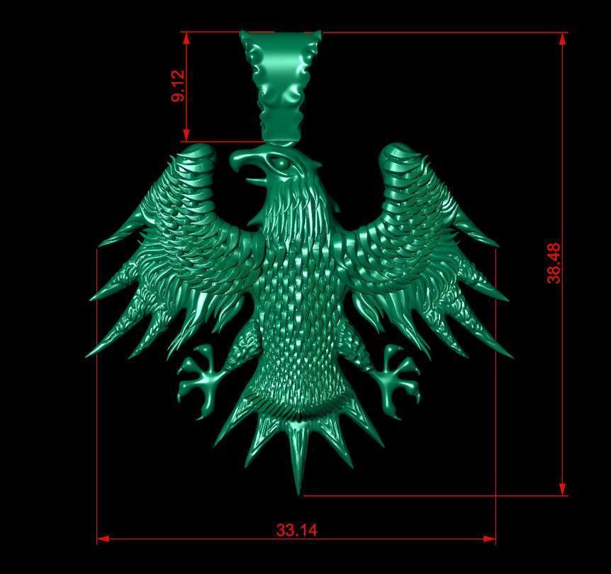 Eagle Pendant 3D print model_5
