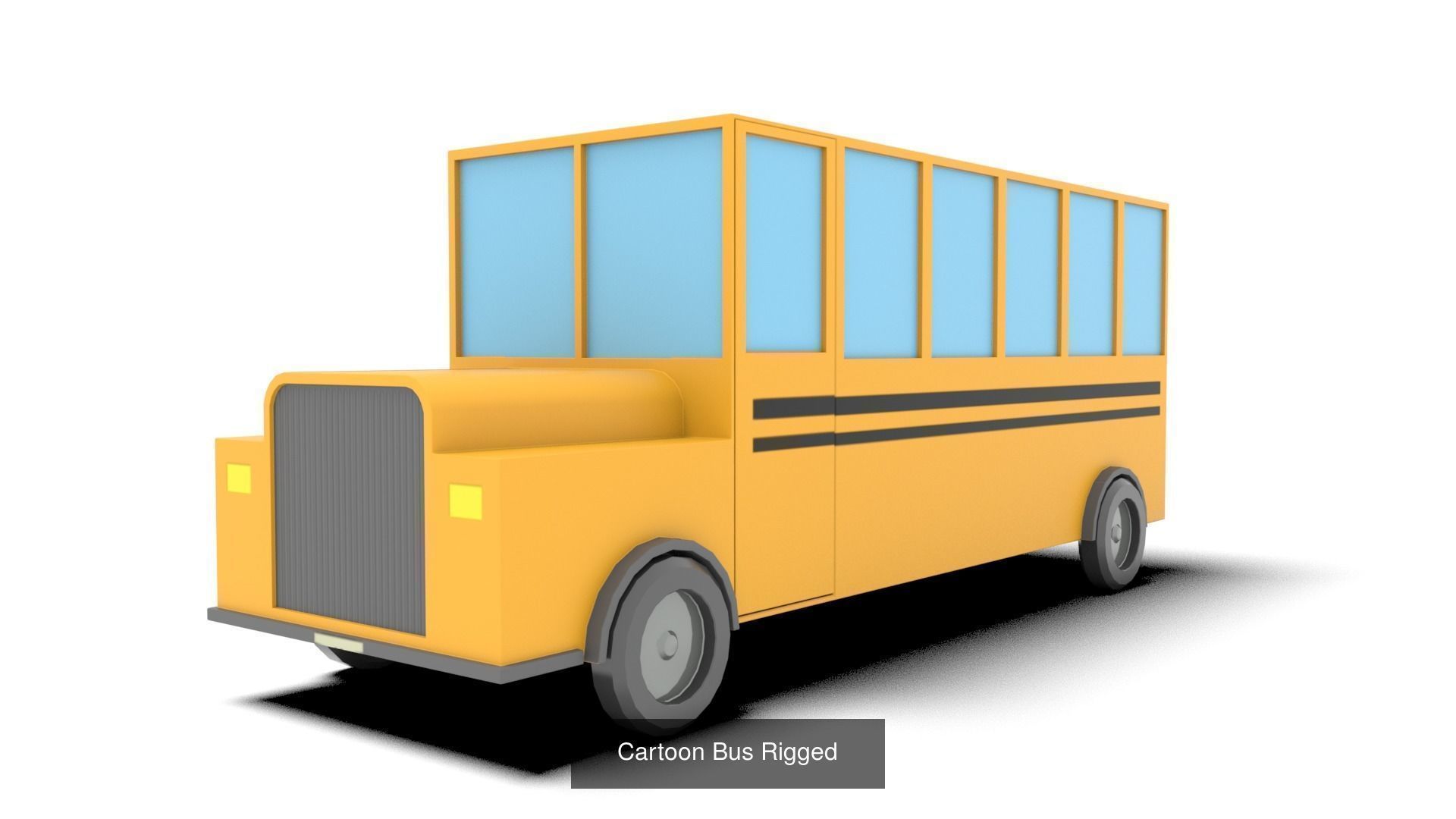 Low Poly Cartoon Vehicles Rigged 3D Model Collection_15