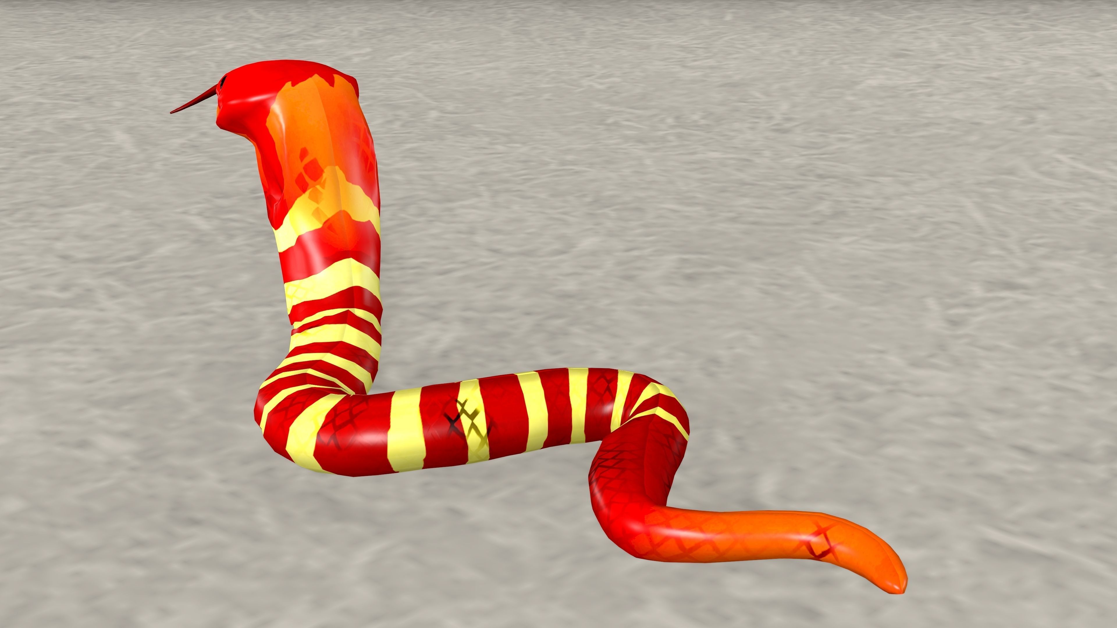 Snake with Animation Low-poly 3D model_12