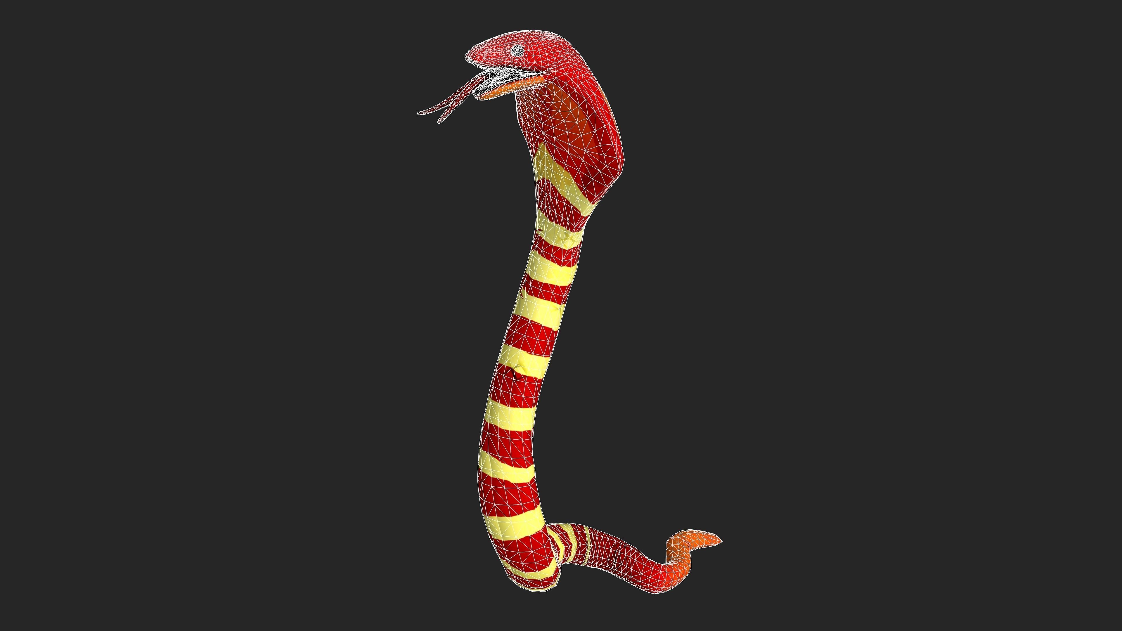 Snake with Animation Low-poly 3D model_19