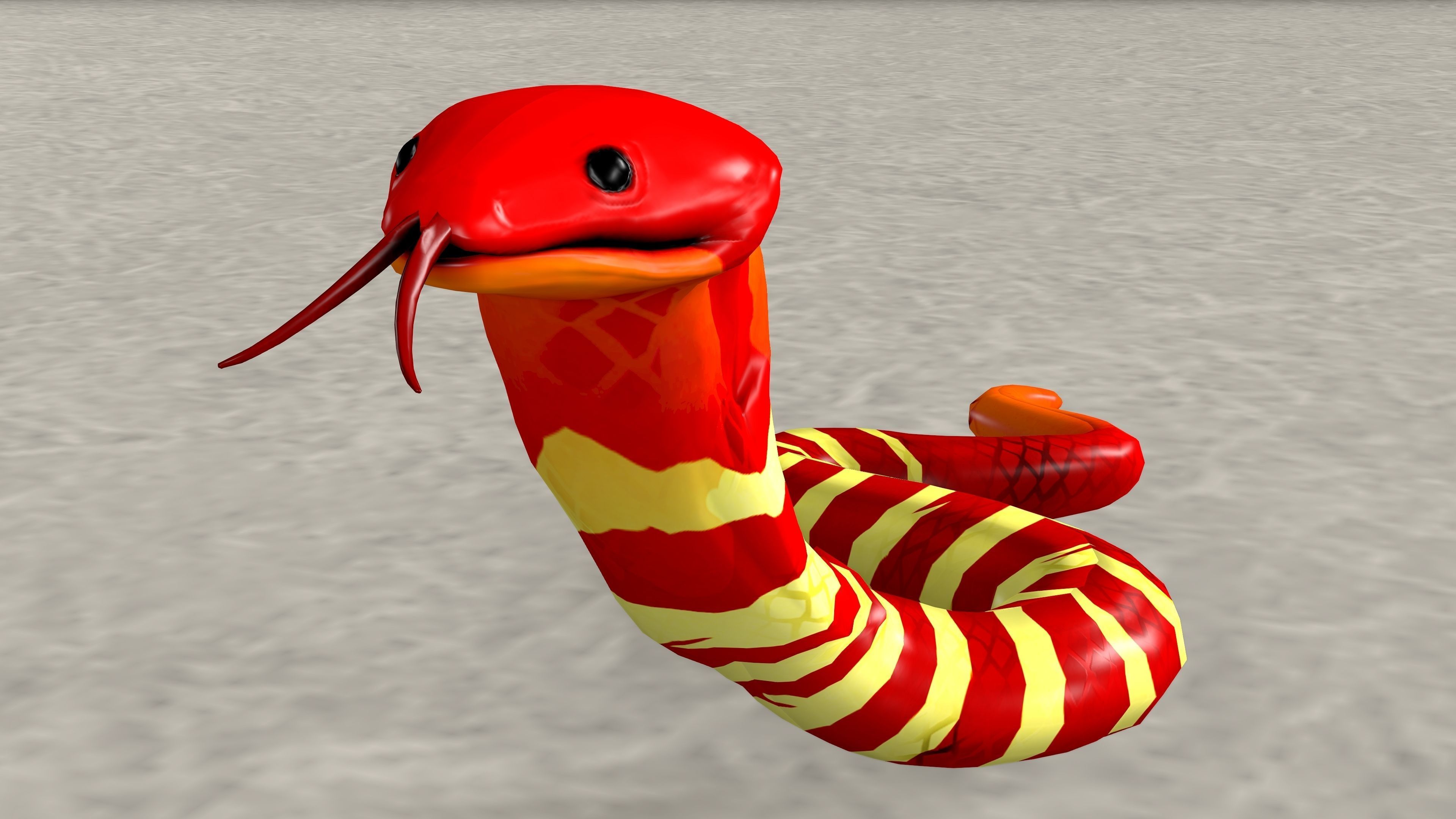 Snake with Animation Low-poly 3D model_2