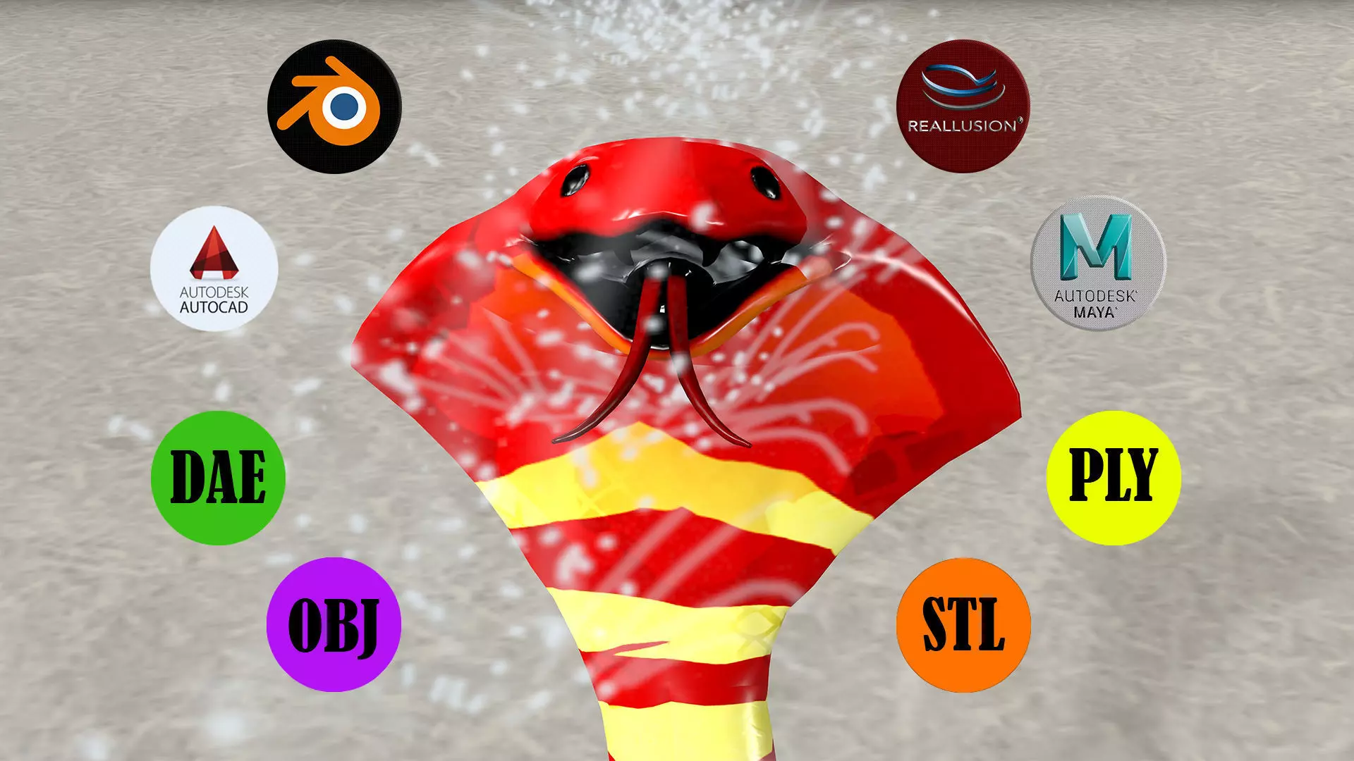 Snake with Animation Low-poly 3D model_0