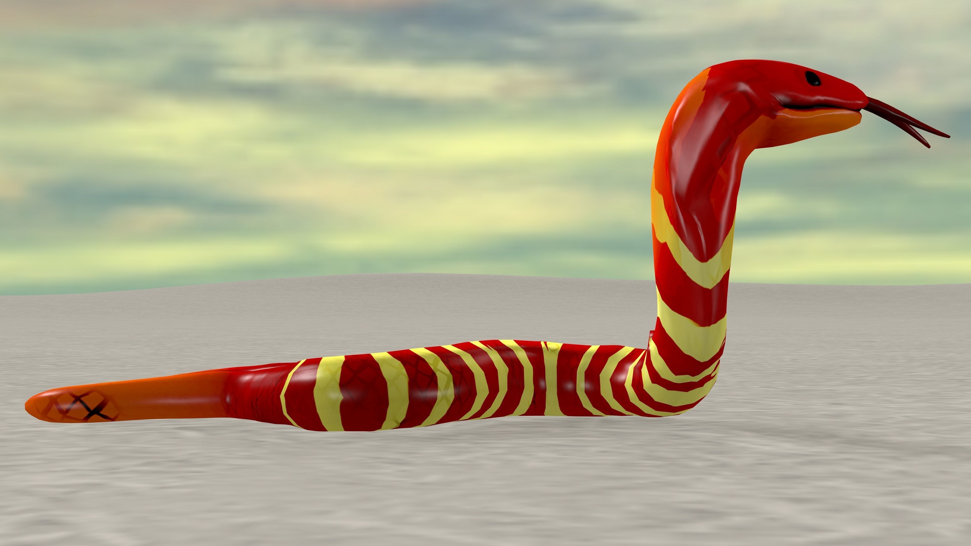 Snake with Animation Low-poly 3D model_15