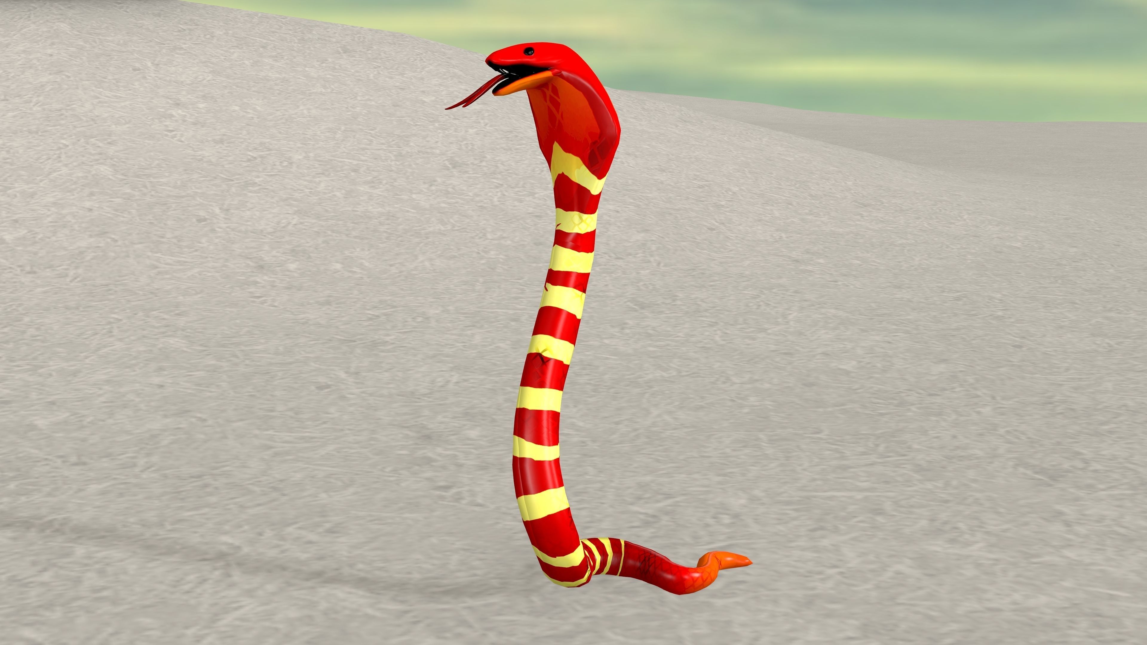 Snake with Animation Low-poly 3D model_11
