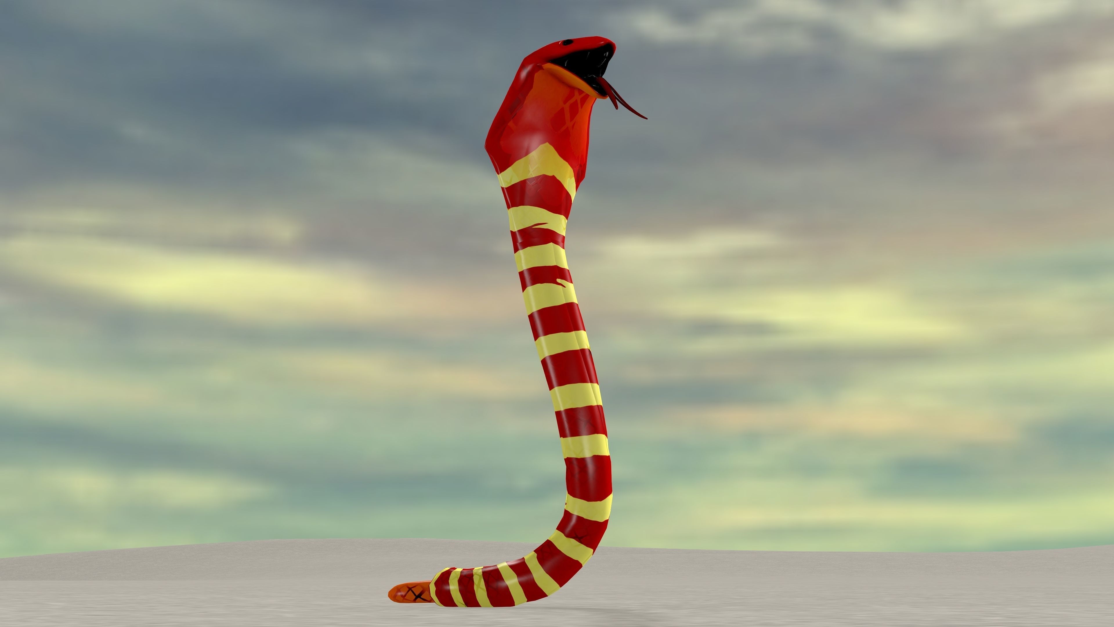 Snake with Animation Low-poly 3D model_5