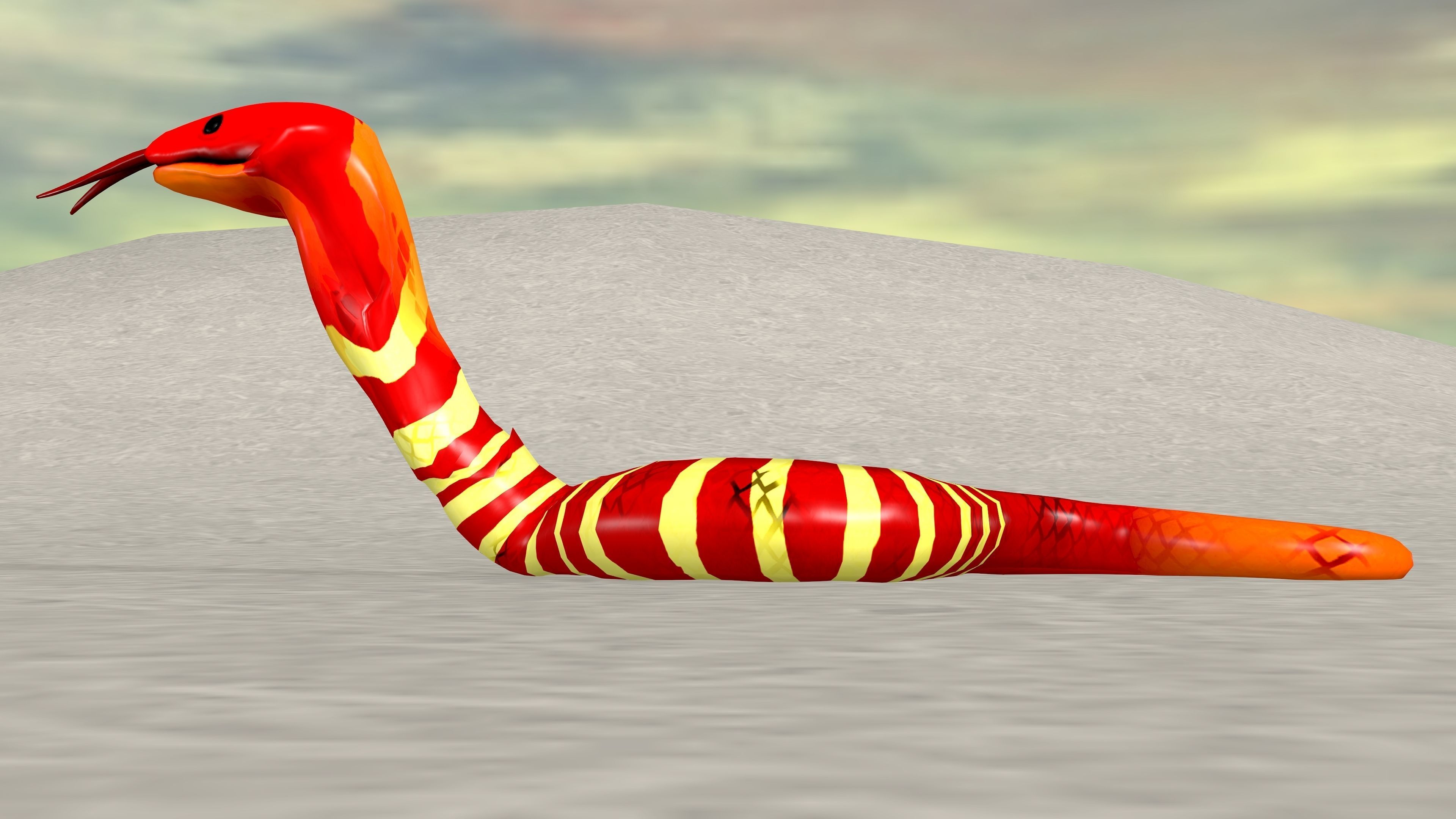Snake with Animation Low-poly 3D model_8