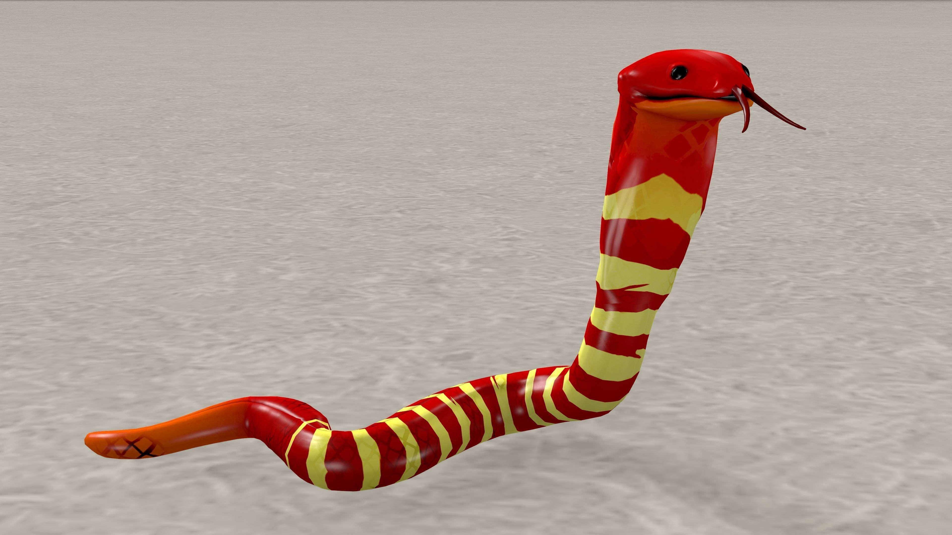 Snake with Animation Low-poly 3D model_14