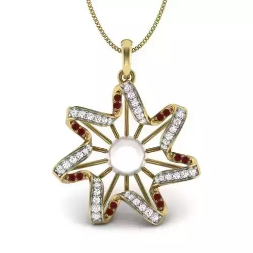 Pendants Collection diamond flower pendant gold