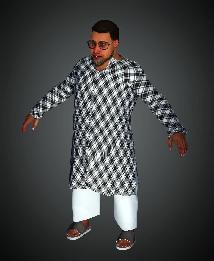 Asian Village Master rigged 3D model 3D model_2