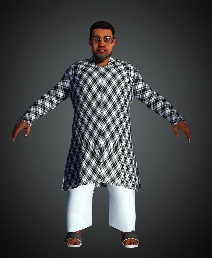 Asian Village Master rigged 3D model 3D model_1