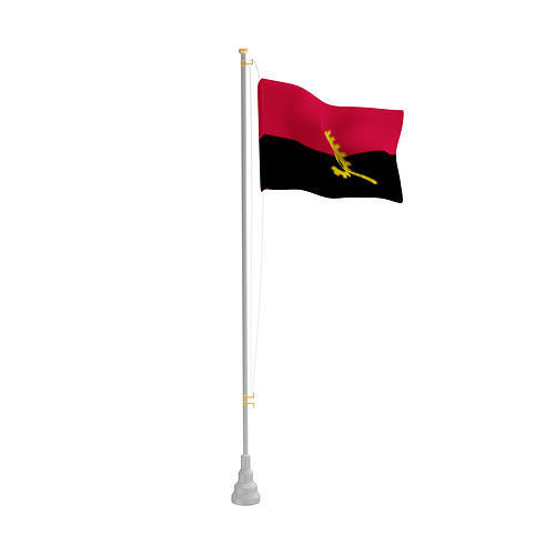 Angola Flag Low-poly 3D model