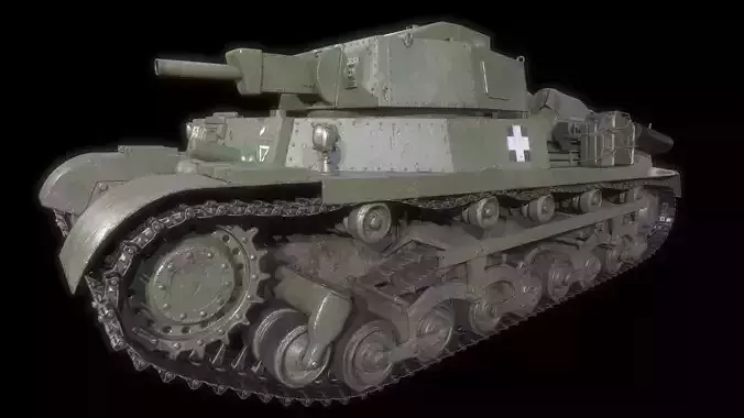 40M and 41M Turan tank Low and Highpoly Low-poly 3D model