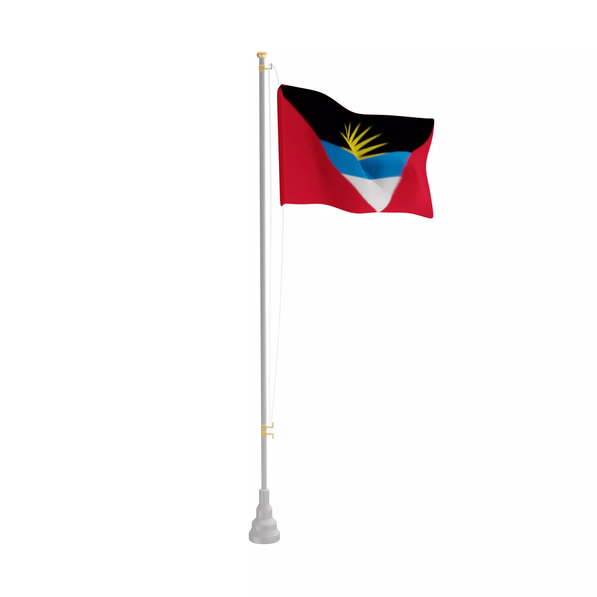 Flag of Antigua and Barbuda Low-poly 3D model