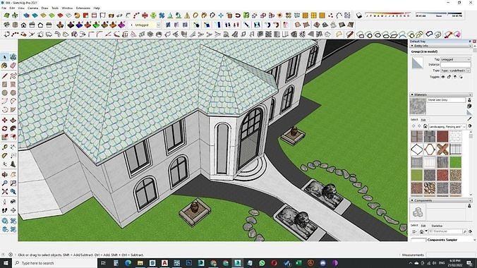 Modern Spanish Revival luxury house design 3D model 7