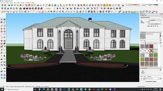 Modern Spanish Revival luxury house design 3D model 4