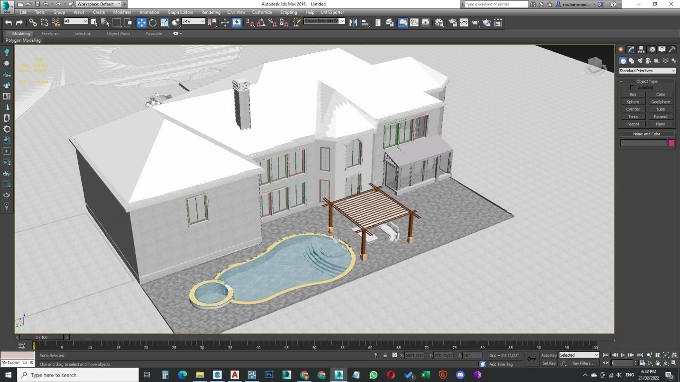 Modern Spanish Revival luxury house design 3D model_24