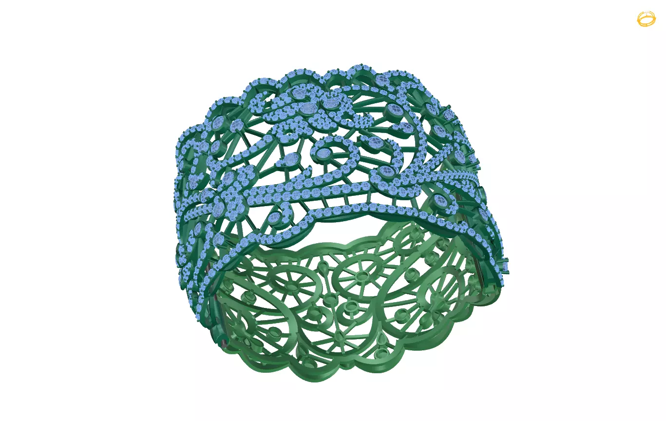 bracelet lace ring 3D print model_0