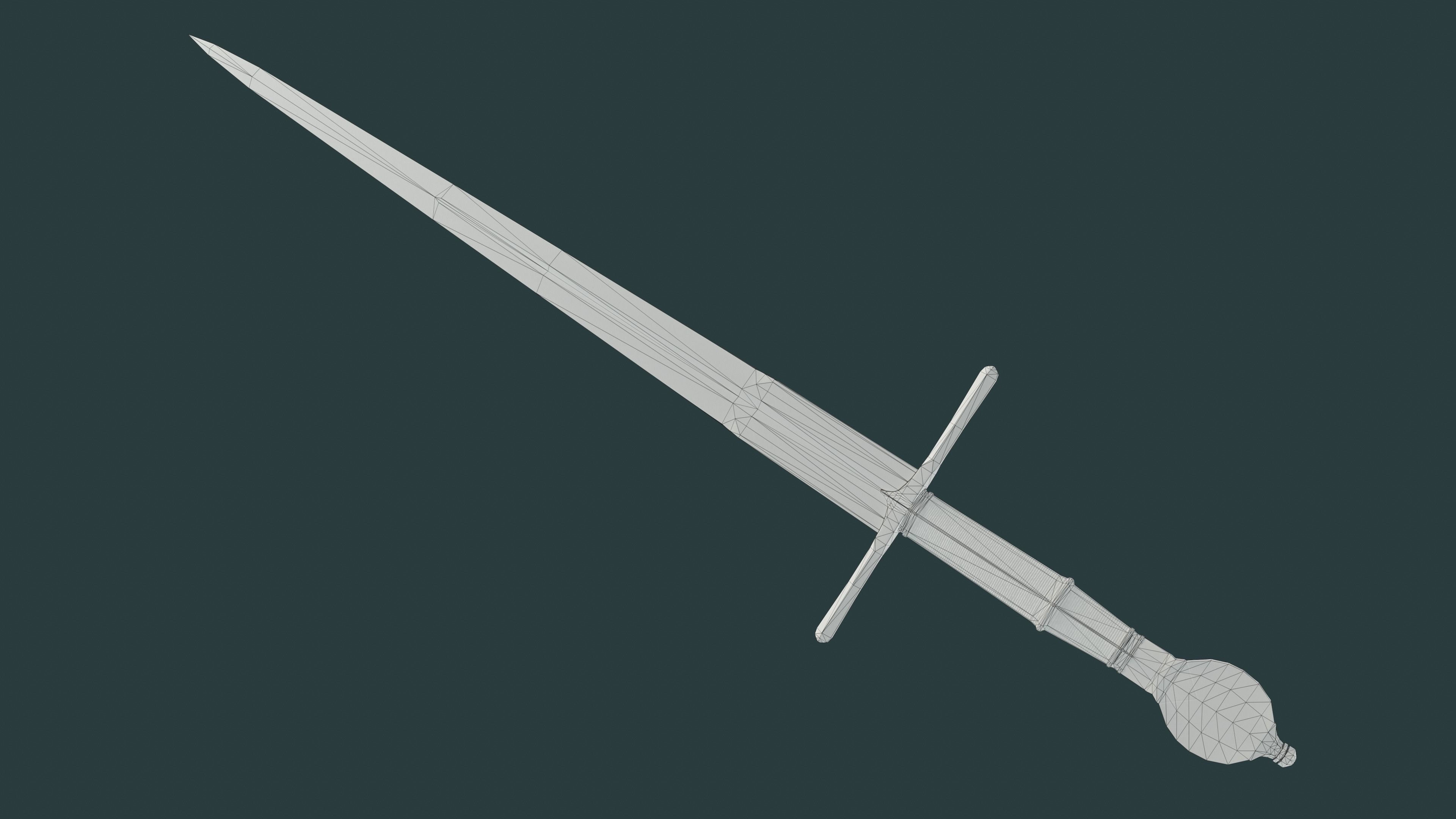 Albion Viceroy Medieval Sword PBR game ready Low-poly 3D model_6