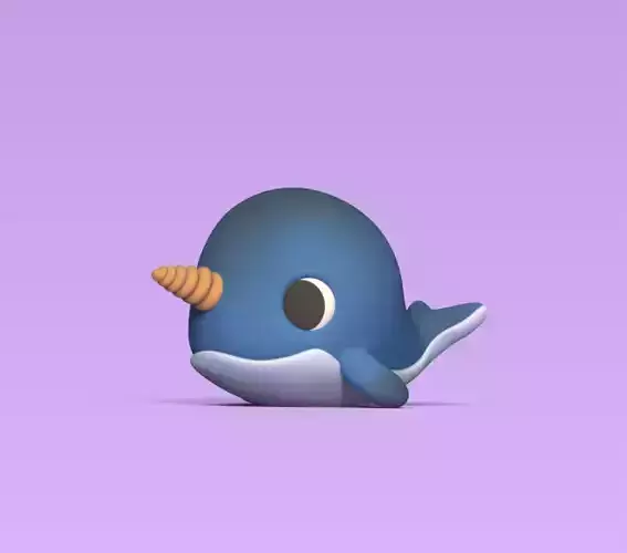 Narwhal toy whale 3D print model