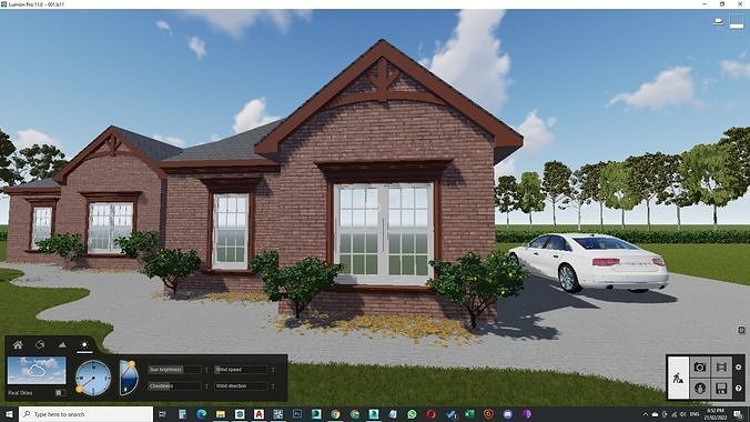 Traditional Style wood house Craftsman Exterior 3D model 3