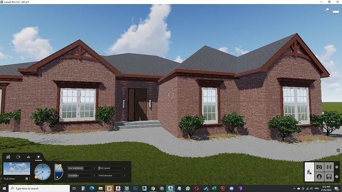 Traditional Style wood house Craftsman Exterior 3D model 4