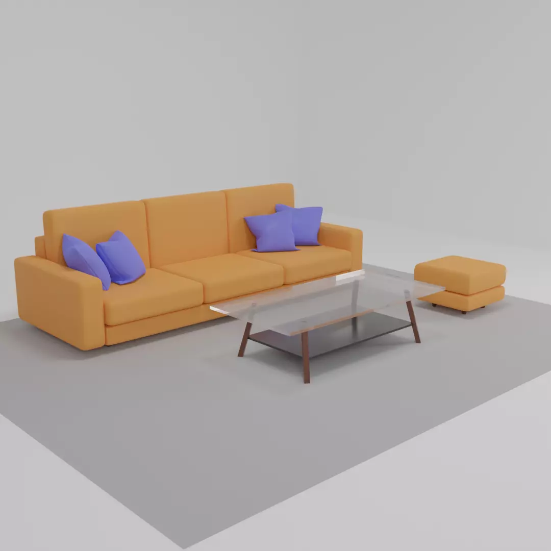 Living Room Sofa Table Set Free 3D model