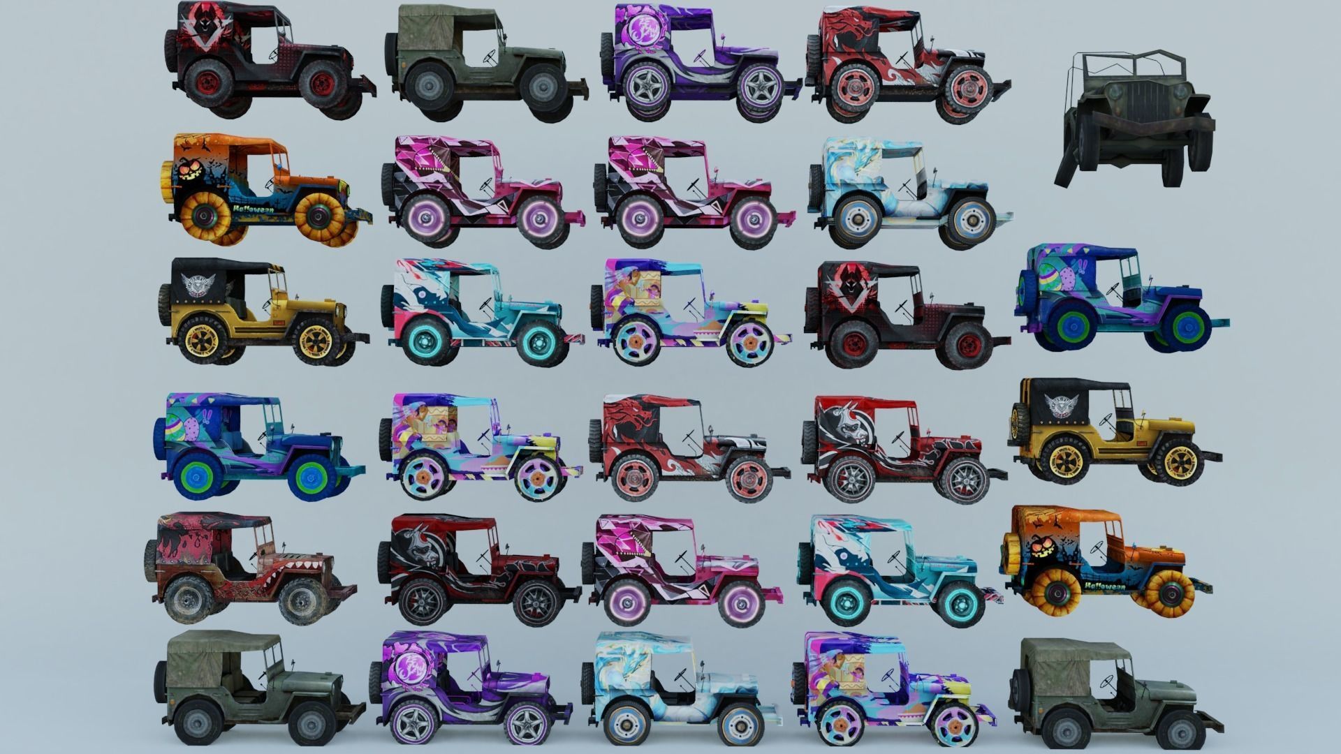 Vehicle car Jeep 29x 3D model_3