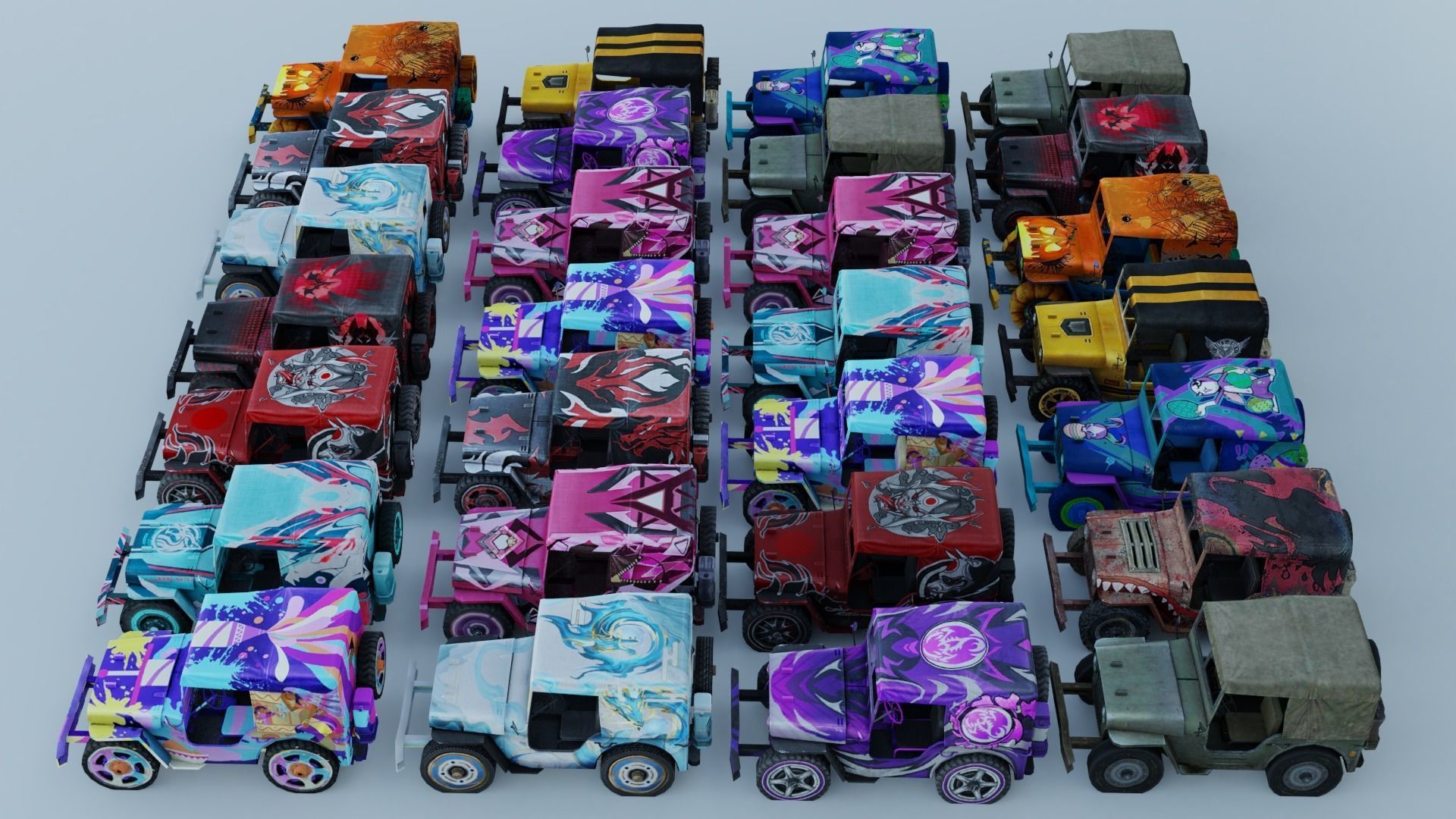 Vehicle car Jeep 29x 3D model_2