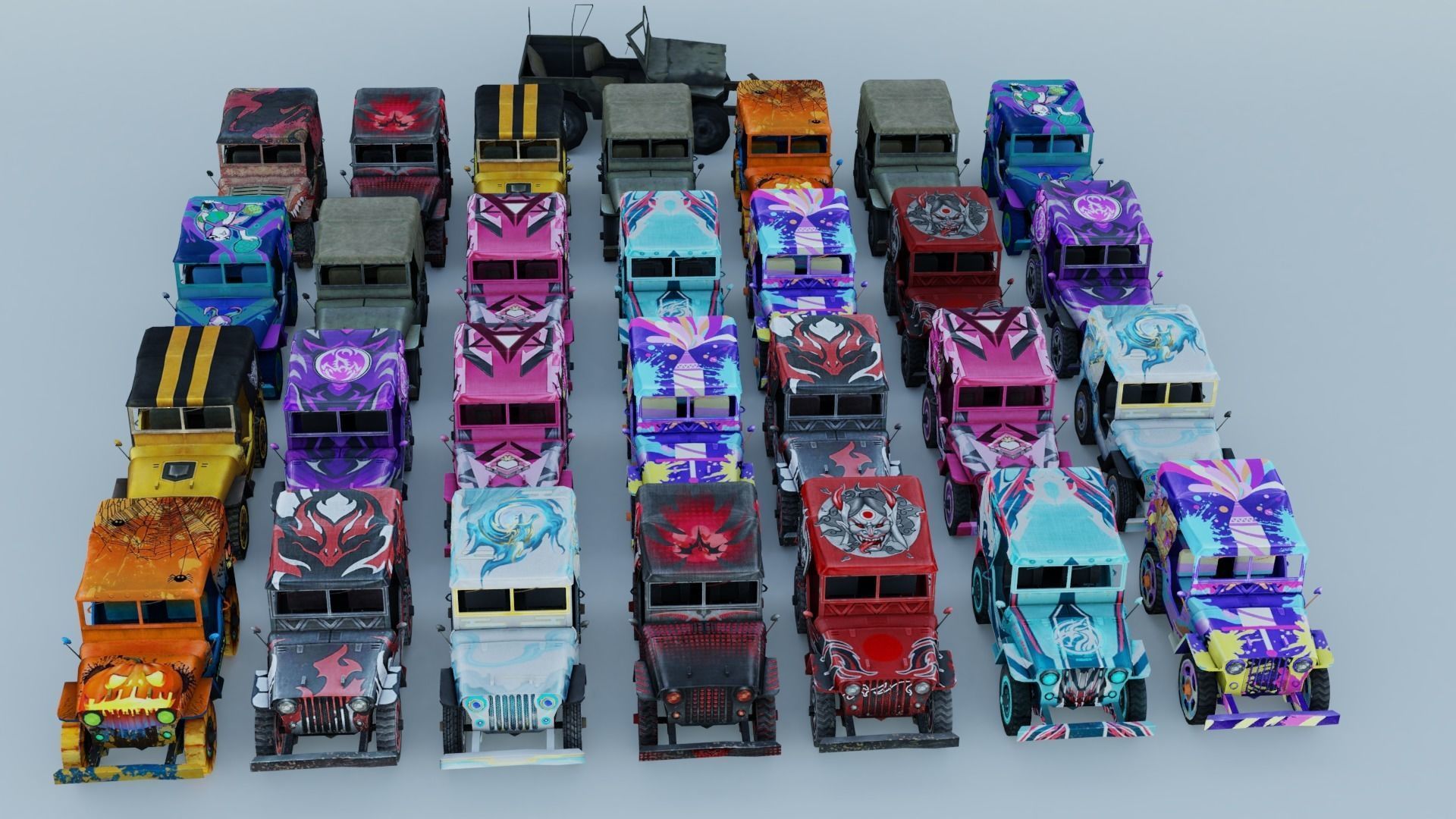 Vehicle car Jeep 29x 3D model_5