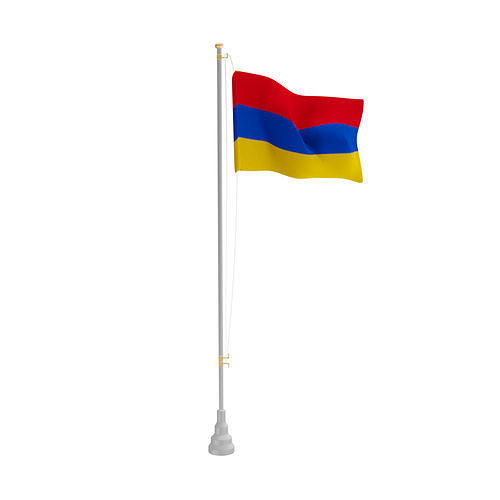 Armenian flag Low-poly 3D model
